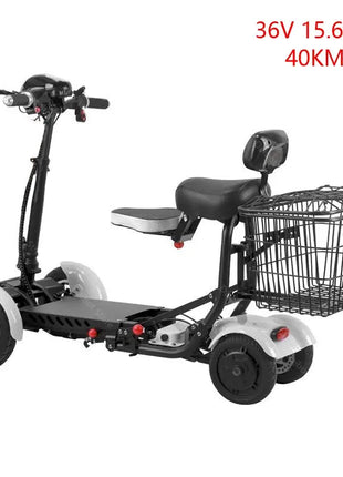 Scooter Mobilità 4 Ruote 500W Doppio Motore 36V - Pieghevole Anziani 3 Velocità - riparo82