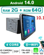 2 din Android 14 10.1 inch Universal Car Radio Stereo Rotate Touch Screen Wireless Carplay android auto GPS WIFI 4GLTE autoradio - Riparo82