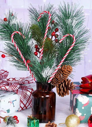 100/10 pezzi di bastoncini di zucchero di Natale ornamento di plastica albero di Natale appeso decorazione stampella intrecciata bastoncini di zucchero favore di partito al coperto - riparo82