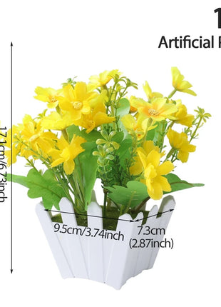 Artificial Plants Potted Green Bonsai Small Tree Grass Plant Pot Ornament Fake Flower for Home Garden Decor Wedding Party Decor