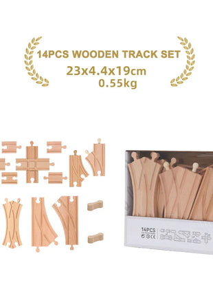 NUOVO Set di binari in legno Pacchetto di espansione per binari in legno di faggio Set di binari ferroviari adatti per tutte le marche Treni Giocattoli per regali per bambini