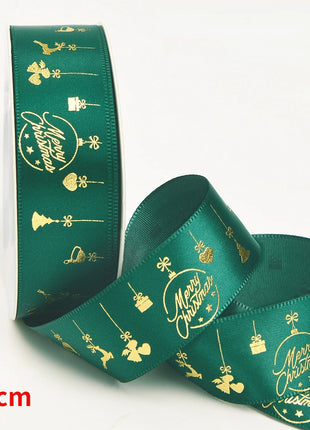 Nastro natalizio stampato da 5 metri Nastro natalizio in poliestere per design fatto a mano Decorazione natalizia Confezione regalo bouquet torta fai da te - riparo82