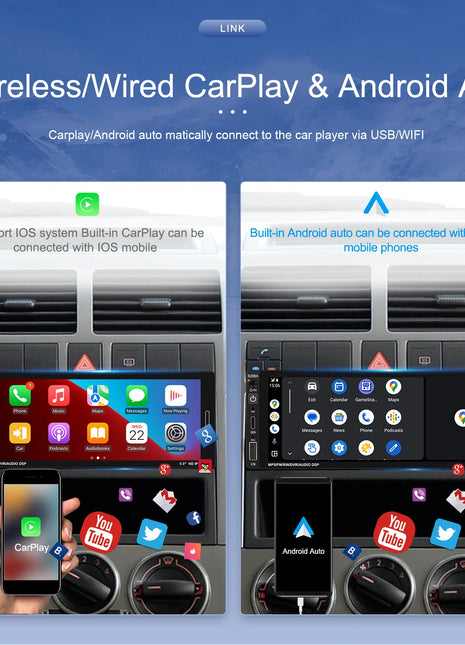 Podofo IPS 6.86''1Din Wireless Carplay Android Auto Car Radio Multimedia Video MP5 Player TouchScreen Universal Autoradio Stereo - Riparo82