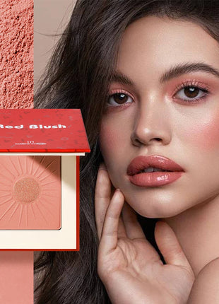 1PC Waterproof Blush Palette: Nude matte with pearlescent particles, light pink, orange and red, lightweight and long-lasting, s - Riparo82