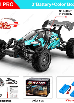 Teeggi 16101 /16102 PRO 1:16 Auto RC ad alta velocità con luce LED Drift 70KM/H 4WD RC Off-Road Car Monster Truck Giocattolo per i regali del capretto
