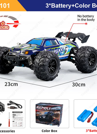 Teeggi 16101 /16102 PRO 1:16 Auto RC ad alta velocità con luce LED Drift 70KM/H 4WD RC Off-Road Car Monster Truck Giocattolo per i regali del capretto