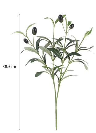 1/3pcs Artificial Olive Leaves Tree Branch Green Plant with Fruit for Home Garden Vase Decoration Wedding Bouquet Silk Flowers
