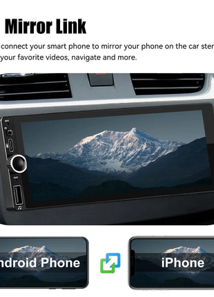 ESSGOO Single 1DIN 6.86" Android 14 4+64G Universal Car Stereo Radio CarPlay Android Auto Bluetooth USB Type-C Wifi FM GPS Navi - Riparo82