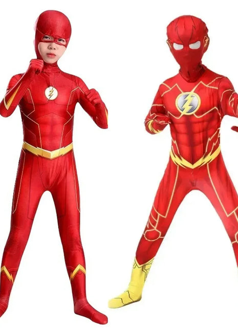 Costume Flash Man Carnevale 2026 - Set 2 Pezzi con Maschera e Copricapo Bambini