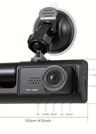 Dash Cam W/ IR Night Vision Loop Recording & 2" IPS Screen 1080P 3 Camera ， DVR recorder, video recorder, Vehicle DVR - Riparo82