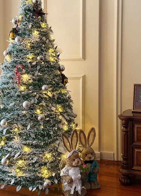 1.5/1.8/2.1M Pieghevole Albero Di Natale Atmosfera Domestica Decorazioni Di Natale Con PVC Floccato Centro Commerciale Ornamento Regali di Capodanno