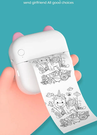 Mini Printer Portable Label Self-adhesive Sticker Color Thermal Paper Wireless Bluetooth Printing For Phones Photo - Riparo82