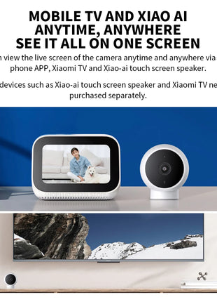 XIAOMI Smart IP Camera Standard Edition 2K HD Infrared Night Vision CCTV Voice Intercom AI Alarm Magnetic Base Home WiFi Videcam - Riparo82