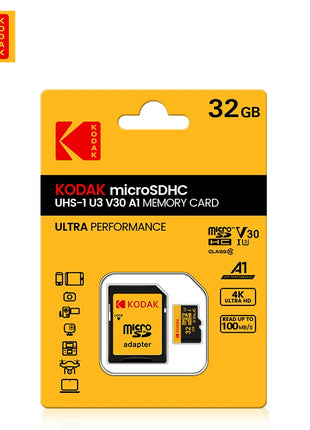 Scheda Micro Sd KODAK con lettore di schede Scheda di memoria Microsd ad alta velocità da 128 GB 256 GB Scheda TF video HD per droni DJI Pocket Cams