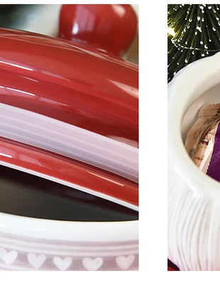 Set di posate in ceramica di babbo natale creativo nordico piatto per la cena in ceramica piatto per snack tazza per teiera per la casa barattolo sigillato regalo di natale - riparo82