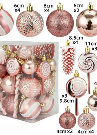 29/36/40 pezzi palla di Natale argento rosso albero di Natale pendenti appesi stampati sfere di Natale in oro a forma speciale 2024 nuovo - riparo82