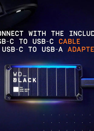 Western Digital WD 1TB 2TB P40 Game Drive SSD -500GB Fino a 2.000 MB/s, illuminazione RGB, unità a stato solido esterna portatile