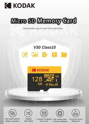 KODAK Micro Card Driving Recorder 128GB Micro SD Memory Card per telefono cellulare PC auricolare altoparlante HD Camera Game Switch