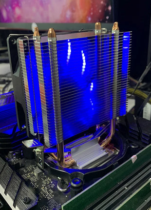 CPU Cooler 2 tubi di calore in rame puro 3PIN/4PIN PWM ventola di raffreddamento luce blu per LGA 775 1150 1155 1200 1700 X79 X99 2011 AM3 AM4 - Riparo82