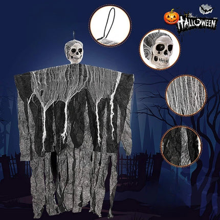 Halloween Outdoor Decoration Skull Gauze Hanging Ghost Skull Pendant Bar Haunted House Secret Room Scene Layout Horror Props