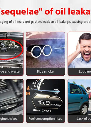 Car Engine Oil Leak Repair Engine Oil Burning Leak Repair Additive Recover Elasticity Leak Stop Agent Seal Activator Reduce Oil - Riparo82