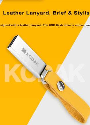 KODAK USB 2.0 Flash Drive 128GB 64GB 32GB Pen Drive impermeabile Mini Memory Stick in pelle metallo U Disk