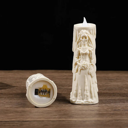 Halloween Horror Ghost Bride Groom LED Candle Electronic Light Halloween Skeleton Lamp Party Decoration Flameless Night Lights