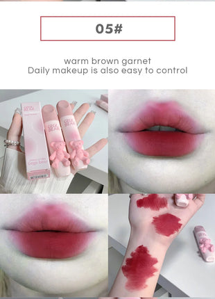 Gegebear Bear Lip Glaze Matte Velvet Lipstick Long-lasting Whitening Lip Cream Lip Mud - Riparo82