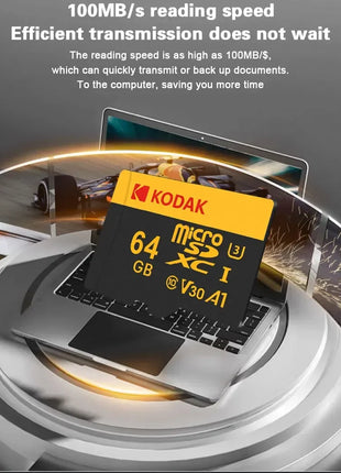 2 pezzi Kodak schede SD Micro TF originali 64 GB U3 V30 scheda Flash 4K scheda di memoria Full HD memoria TF per telefono/computer con adattatore SD