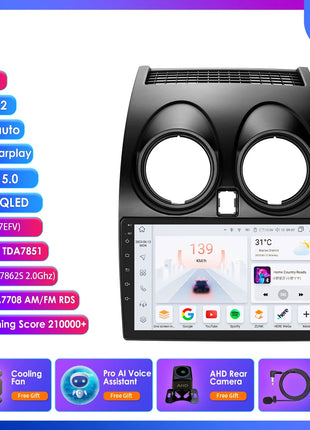 Hizpo 8G+128 AI Voice Car Radio Android Auto Multimedia For Nissan Qashqai J10 2006 2007 2008-2013 Carplay 4G 2din GPS autoradio