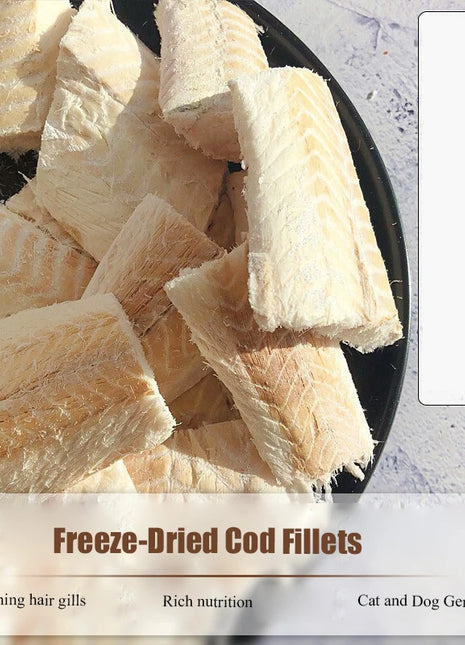 Pezzi di merluzzo liofilizzati snack per cani e gatti snack per animali domestici cibo per cani cibo per gatti pezzi di merluzzo senza pelle cibo per gatti liofilizzato cibo per cani - riparo82