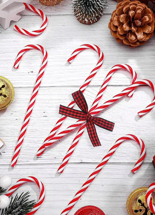 100/10 pezzi di bastoncini di zucchero di Natale ornamento di plastica albero di Natale appeso decorazione stampella intrecciata bastoncini di zucchero favore di partito al coperto - riparo82