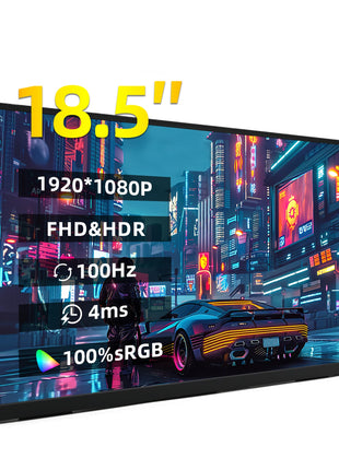 ZSUS 18-Inch 1080P 100Hz 100%sRGB Portable Monitor 16:9 HDR 350cd /M² For XBox PS4 / 5 Switch Cell Phone PC Loptop Extension - Riparo82