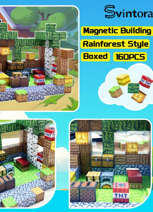 Blocchi magnetici Mine World Magnet Cube Brick Set Miglior regalo per ragazzi Ragazze Bambini 3+ Giocattolo stile pixel fai-da-te - riparo82