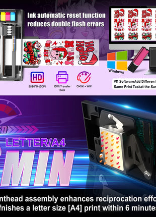 Stampante A3 DTF/Stampante A3 XP600 DTF/Stampante A4 L805 DTF Macchina da stampa per magliette per stampante a trasferimento diretto in legno metallico