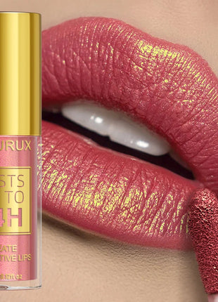 14 Colors Glitter Metallic Lip Glaze Shiny Long Lasting Lip Gloss Waterproof Liquid Lipstick Makeup Lip Oil Lip Tint Gifts for W - Riparo82