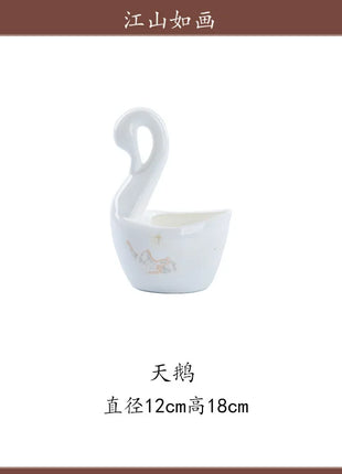 Fai da te 1 PC Jingdezhen piatti a ciotola di fascia alta, stoviglie combinate senza ceramica - riparo82