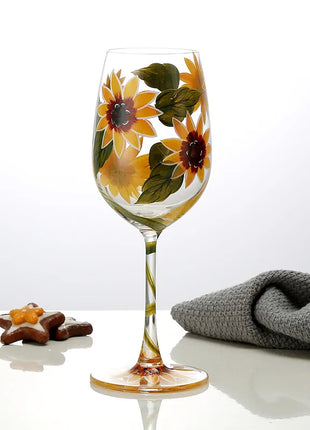 Bicchiere da vino con stampa natalizia Decorazioni natalizie Calice da vino rosso Disegno creativo a mano dipinto Home Party Festival Tazze Bar Set da vino - riparo82