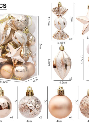 29/20 pezzi palline per albero di Natale ciondolo appeso bastoncino di zucchero pigna ornamento set decorazione della casa di Natale 2024 Navidad Capodanno - riparo82