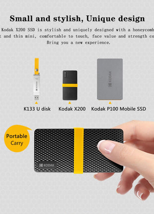 Kodak SSD portatile Type-C USB3.1 Unità a stato solido esterna mobile PSSD 256 GB 512 GB 1 TB 2 TB per laptop Destops PS5 PS4 XBOX TV