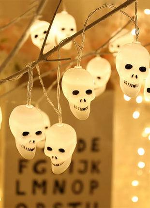 1.5M 10LED Halloween LED Light String Horror Eyeballs Pumpkin Spider Bat Skull Lamp Trick Or Treat Happy Halloween Party Decor - Riparo82