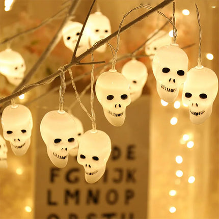 1.5M 10LED Halloween LED Light String Horror Eyeballs Pumpkin Spider Bat Skull Lamp Trick Or Treat Happy Halloween Party Decor