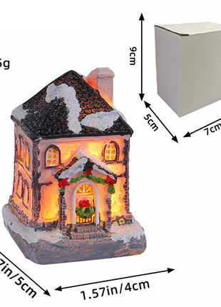 {Summer2}Mini LED Villaggio di Natale Artigianato in resina Edifici di case di neve Luce a LED Decorazione per interni domestici fai da te Regali di Natale