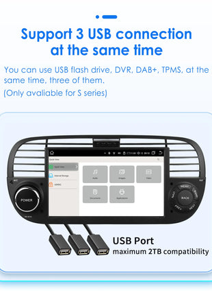 Hizpo 7 Inch 8 Core Car Radio Stereo for FIAT 500 2007-2015 GPS 2din Autoradio CarPlay Android 13 Auto Navigation Head Unit Wifi - Riparo82