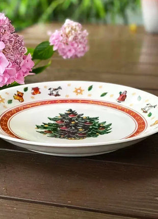 Set di piatti natalizi in ceramica ad alta temperatura, albero di Natale, piatto per cibo occidentale, bella tazza da caffè, ciotola, set natalizio di varietà ricca - riparo82