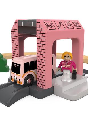 Set di binari ferroviari in legno Treno elettrico Modello magnetico per auto Slot pressofuso Adatto a tutte le marche Biro Pista in legno Assemblare Toy Boy Gift - riparo82