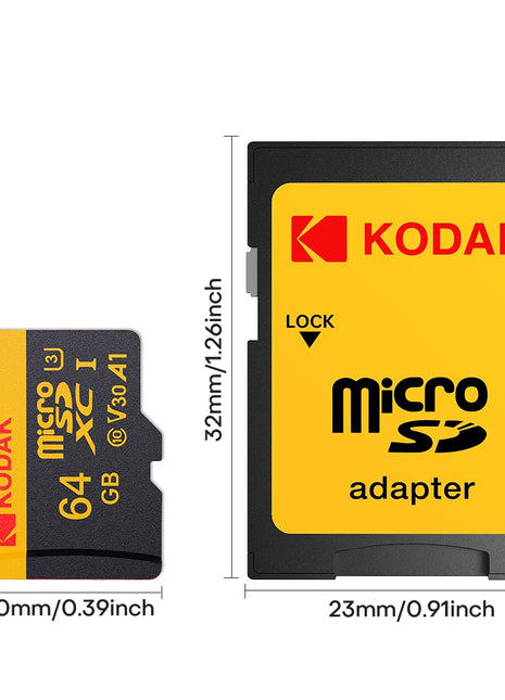 Scheda di memoria KODAK Micro SD 512GB 256GB FINO A 100 MB/s C10 U3 32GB 64GB 128GB Scheda TF 4K HD per adattatore lettore di schede USB Microsd