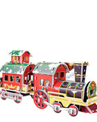Montessori Casa di Natale Natale Puzzle 3D Treno Albero di Natale Carta di carta Puzzle fatto a mano Modello per bambini fai da te Giocattolo per bambini - riparo82
