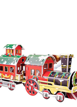 Montessori Casa di Natale Natale Puzzle 3D Treno Albero di Natale Carta di carta Puzzle fatto a mano Modello per bambini fai da te Giocattolo per bambini - riparo82