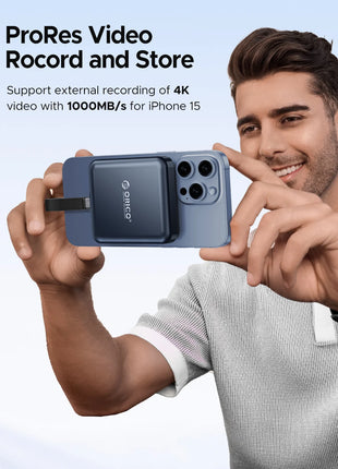 ORICO SSD esterno magnetico da 1 TB, registrazione e negozio HDR 4K ProRes, trasmissione e archiviazione stabili da 2000 MB/s, stato solido portatile